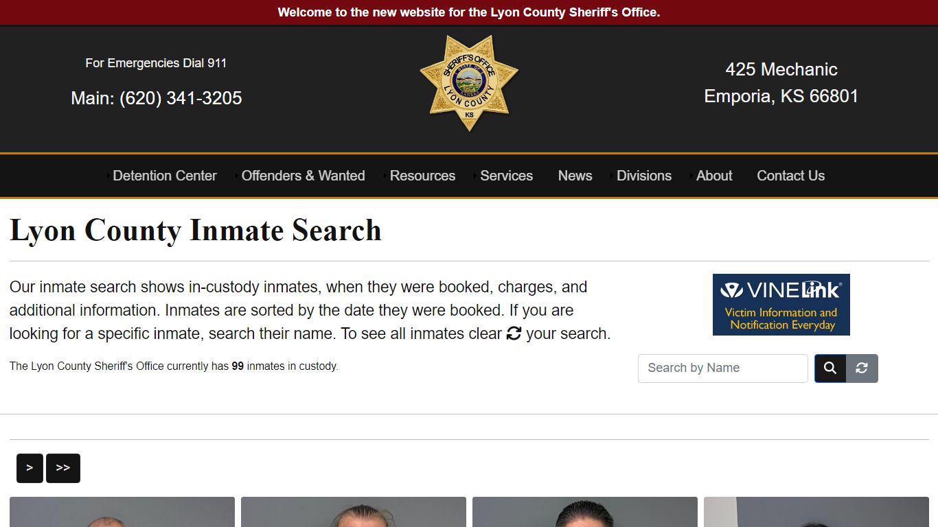 Inmate Search - Lyon County Sheriff's Office
